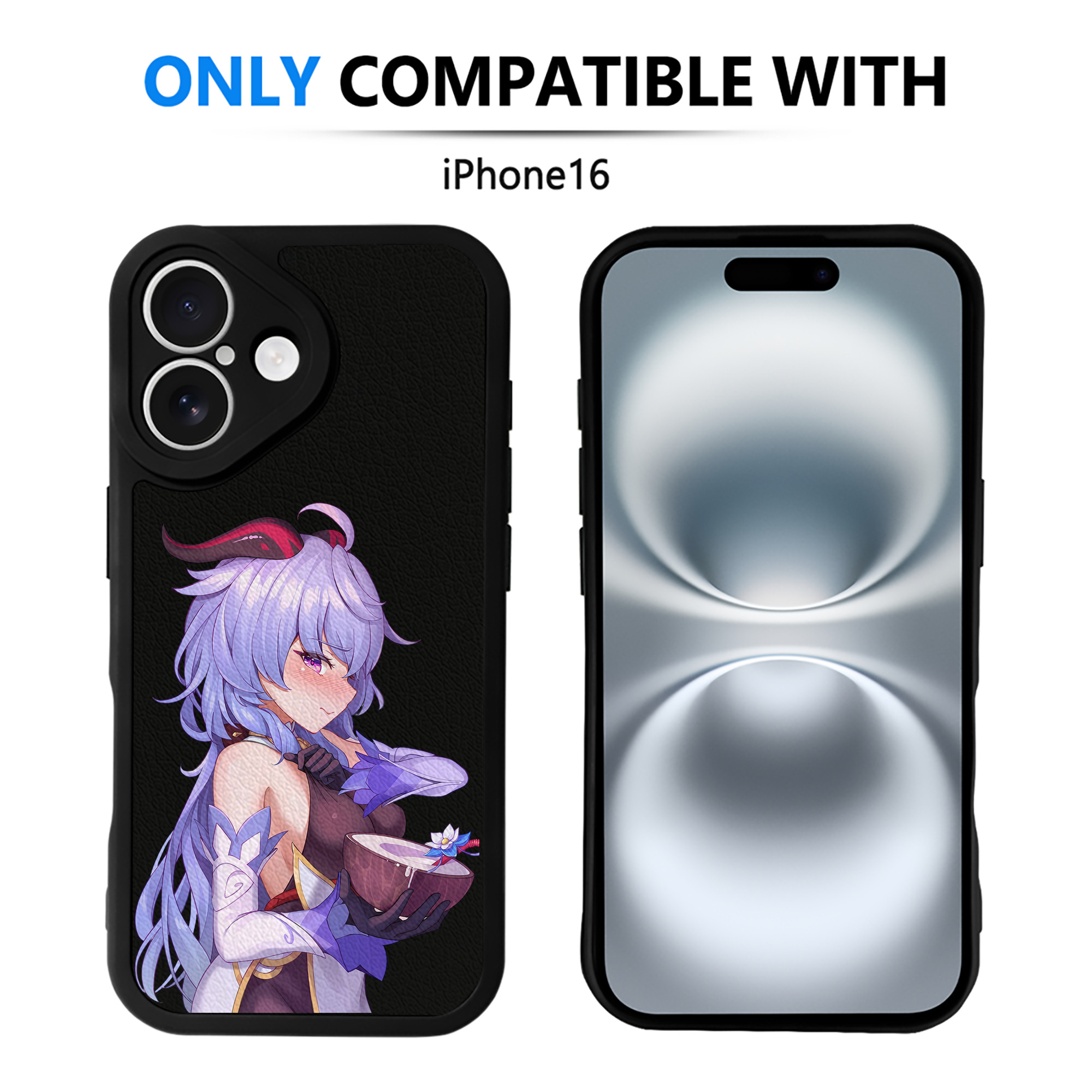 げんし神 甘雨 かんう genshin Ganyu 【iPhone 16シリーズ対応】シリコンスマホケース（レザー調） 材質：シリコン